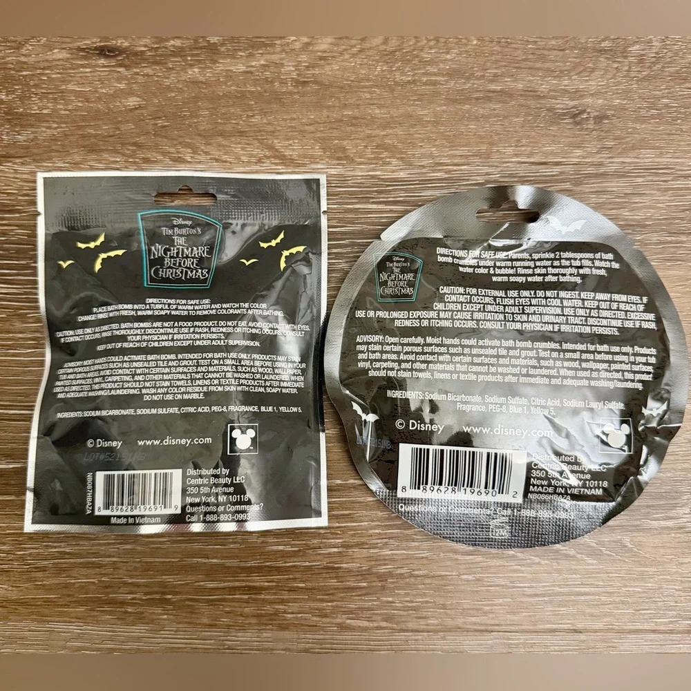 Disney’s Nightmare Before Christmas Bath Bomb & Crumbles, 2-Pack, Brand New